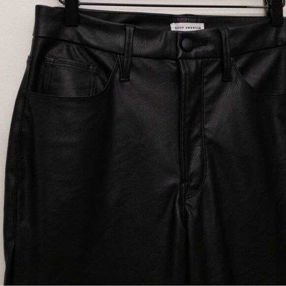 Good American Better Than Leather Faux Leather Pants 16 - Picture 7 of 9